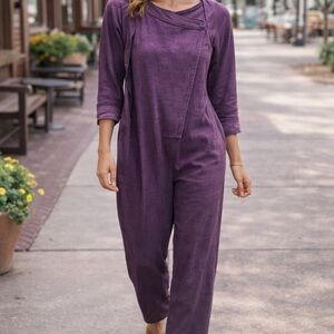 Rabbit Rabbit Rabbit Plum Purple Long-Sleeve Jumpsuit
